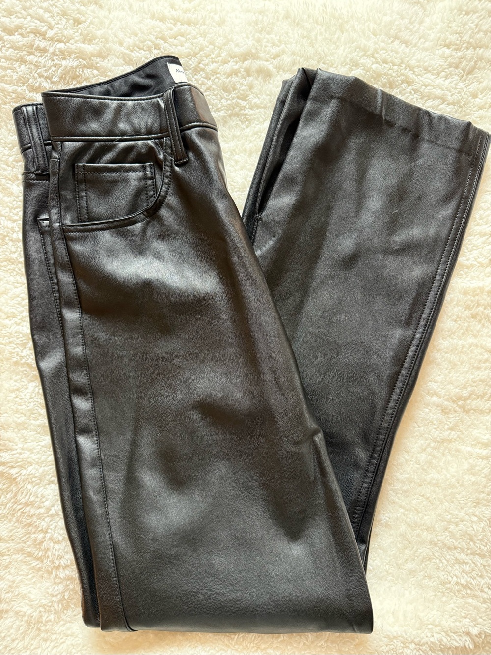 Abercrombie & Fitch 90s Ultra High Rise Vegan Leather Pants
